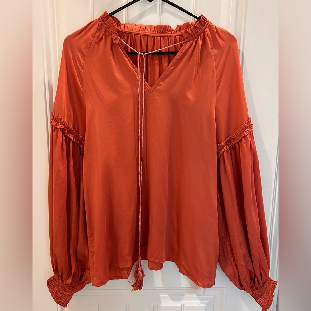 SHEIN VCAY Viscose Balloon Sleeve Top